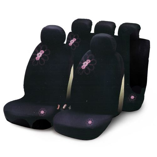 Bottari 2929016 My Spring Flower 9 részes üléshuzat szett fekete-rózsaszín (2929016)