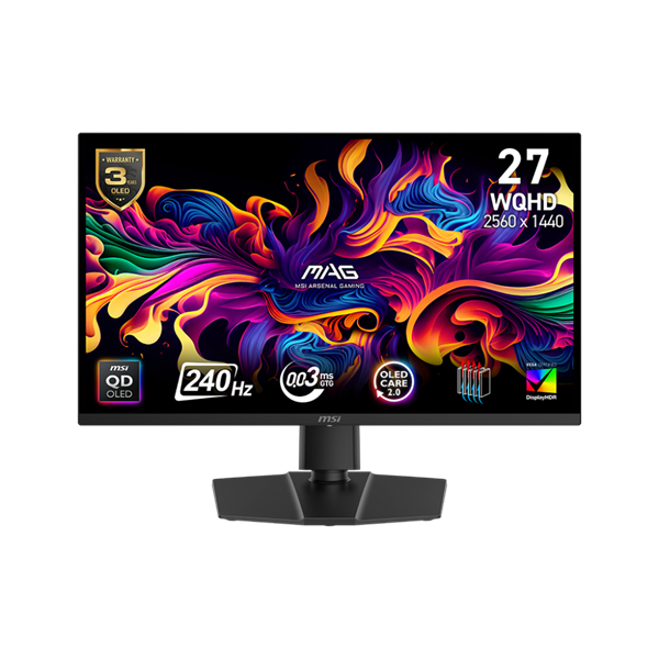 MSI MAG 271QP QD-OLED X24 Computerbildschirm 67,3 cm (26.5") 2560 x 1440 Pixel Wide Quad HD Schwarz