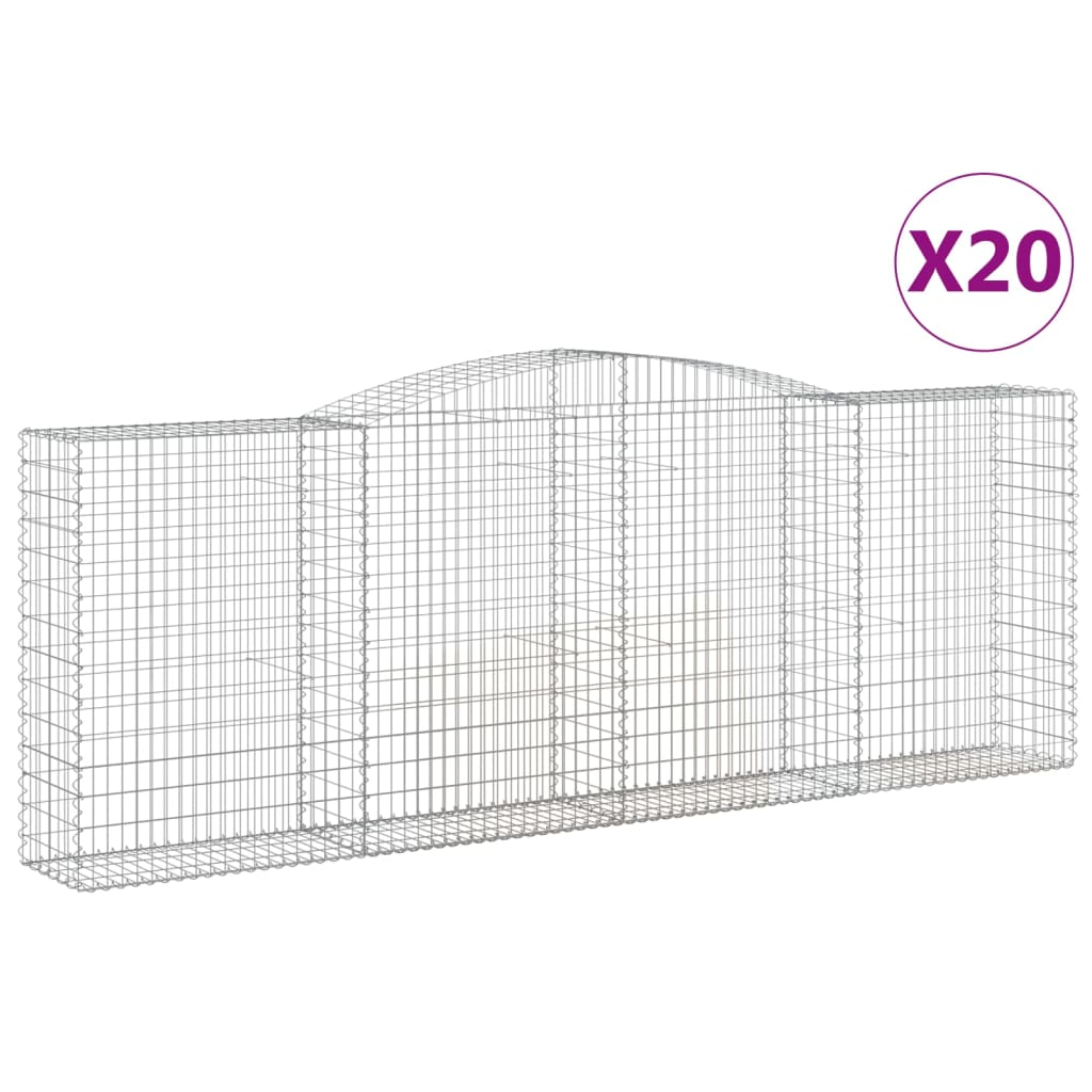 20 db íves horganyzott vas gabion kosár 400x50x140/160 cm (3147032)