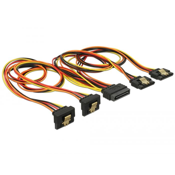SATA 15Pin > 2x gewinkelt (unten) + 2x gerade (50cm)