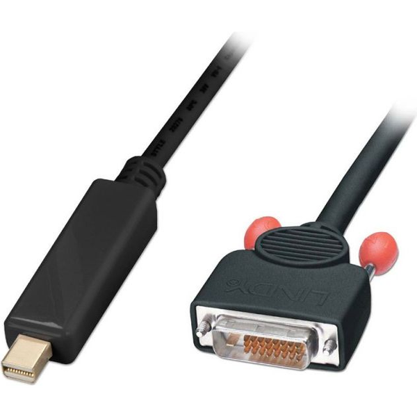 Lindy 3m Mini DisplayPort - DVI-D m/m Sort