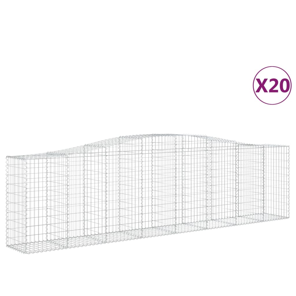 20 db íves horganyzott vas gabion kosár 400x50x100/120 cm (3145966)