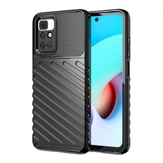 Gigapack Xiaomi Redmi 10 (2022) csíkos dombormintás szilikon tok fekete (GP-112562) (GP-112562)