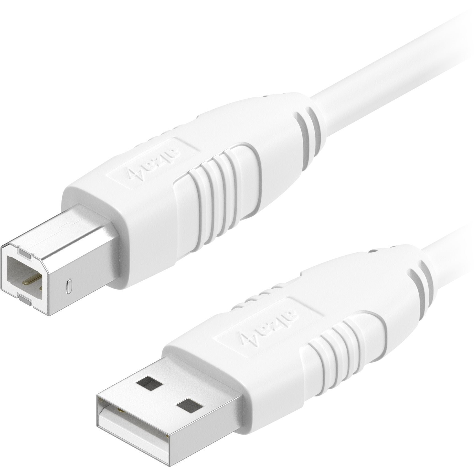 AlzaPower LinkCore USB-A to USB-B 1m, fehér (APW-CBUAB100W)