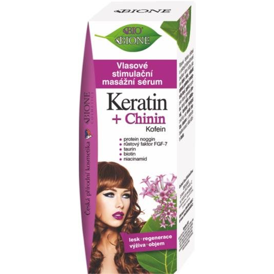 BIONE COSMETICS Bio Kinin és Keratin Stimuláló masszázs szérum hajra 215 ml (8595061612887)