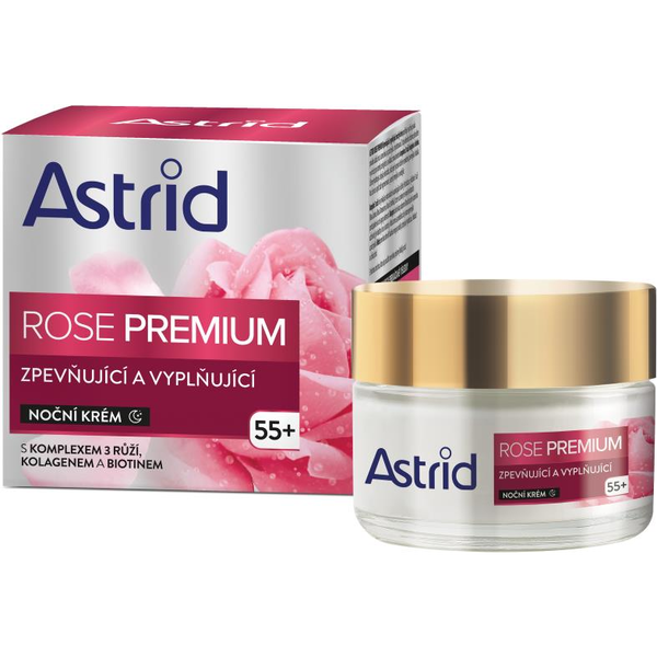 ASTRID Rose Premium 55+ Feszesítő és feltöltő éjszakai krém 50 ml