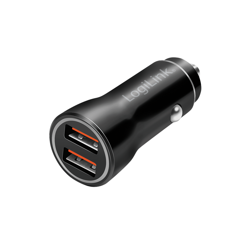 Logilink USB autós töltő, 2x USB-A, 10,5 W, fekete (PA0285) (PA0285)