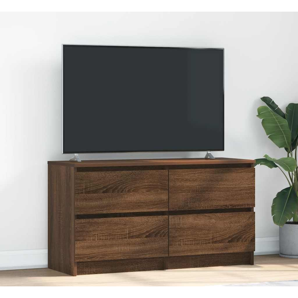 barna tölgyszínű szerelt fa TV-szekrény 100x35x54 cm (861802)