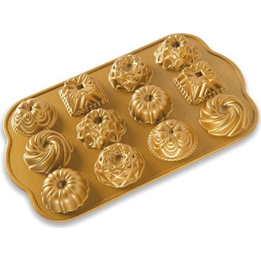 Nordic Ware 12 darabos mini kuglóf sütőforma, arany (85677)