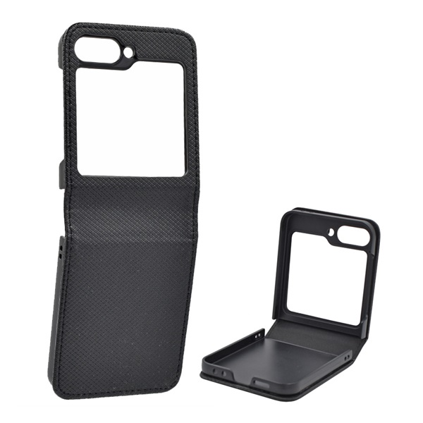 gigapack Tok álló, bőr hatású (FLIP, oldalra nyíló, asztali tartó, rombusz) FEKETE Samsung Galaxy Z Flip6 (SM-F741) " csomagolás" (GP-160743)