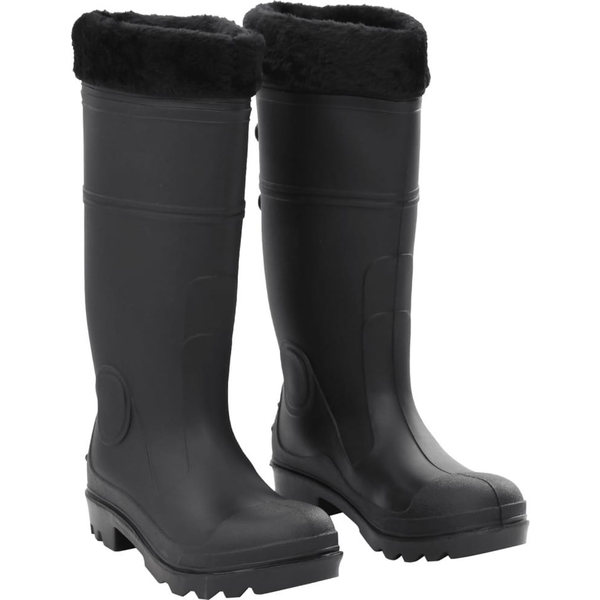 Botas De Agua Con Calcetines Extraíbles Negro Número 39 Pvc Vidaxl