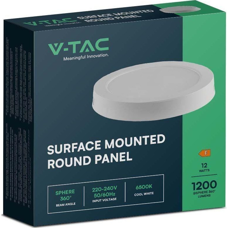 V-TAC 7874 LED-es ráépíthető lámpa EEK: F (A - G) 12 W Semleges fehér Fehér (SKU 7874)