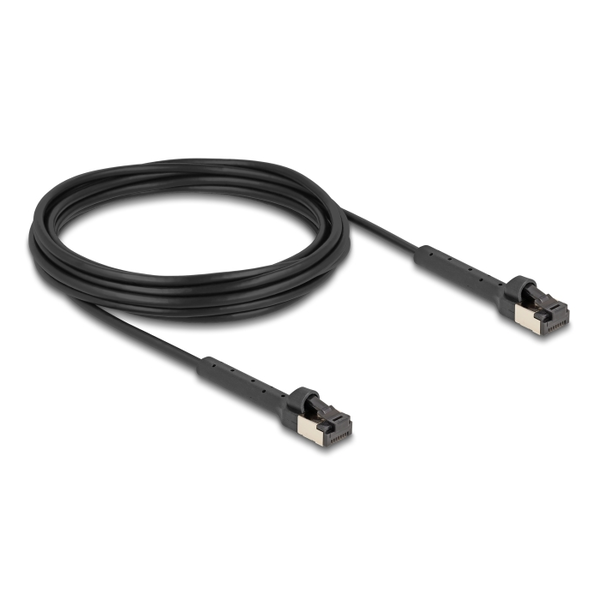 Delock RJ45 Netzwerkkabel Cat.6A U/FTP  winkelbar 5m schwa