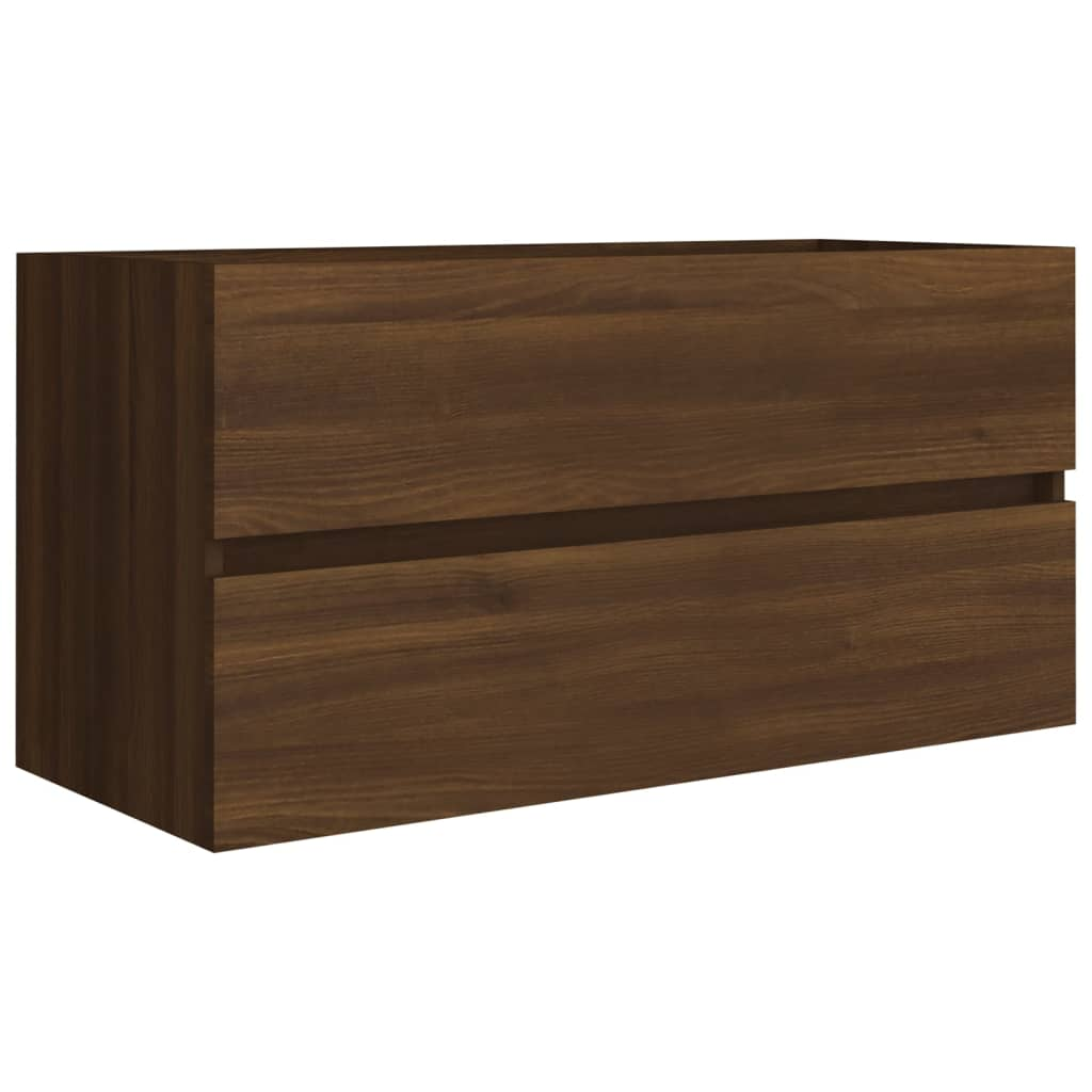 barna tölgy színű szerelt fa mosdószekrény 90 x 38,5 x 45 cm (815656)