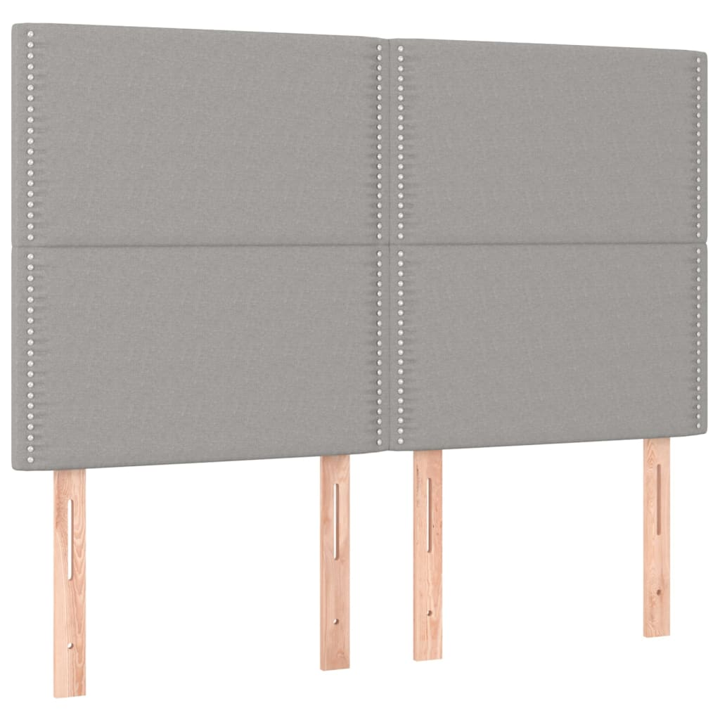 4 db világosszürke szövet fejtámla 72 x 5 x 78/88 cm (3116190)