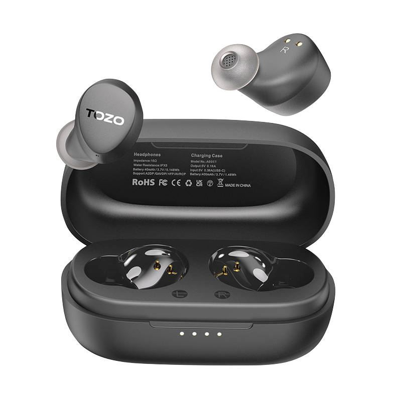 TOZO Agile Dots TWS Bluetooth fülhallgató fekete (Agile Dots Black)