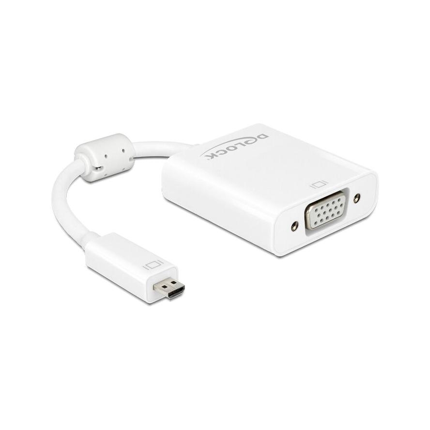 DELOCK HDMI Adapter micro D -> D-Sub15 St/Bu weiß (65557)