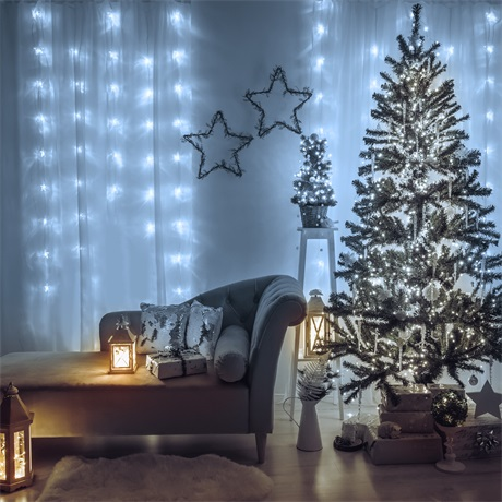 Family Decor 58901B Kül-/Beltéri LED fényfüzér 4.2m - Hidegfehér (58901B)