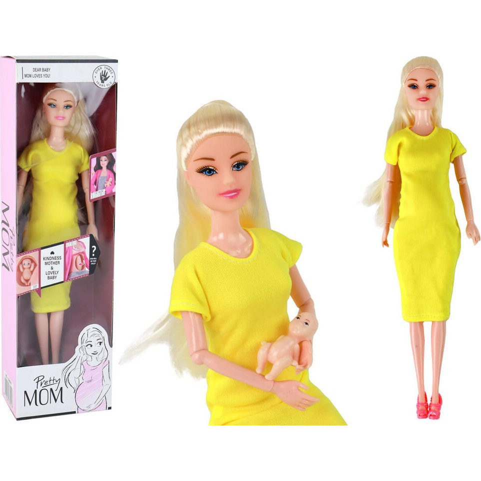 Doll Terhes Anyuka Sárga Ruhában Babával 15733 (15733)