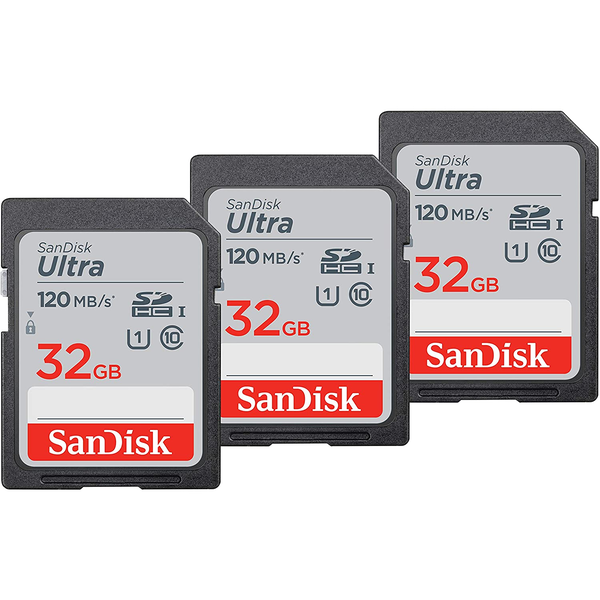 Sandisk 32GB Ultra SDHC UHS-I CL10 Memóriakártya (3db/csomag)
