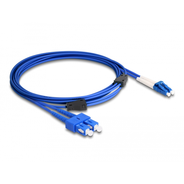 Delock Optikai kábel fém megerősítéssel LC Duplex - SC Duplex szimpla OS2 2 m (87923)