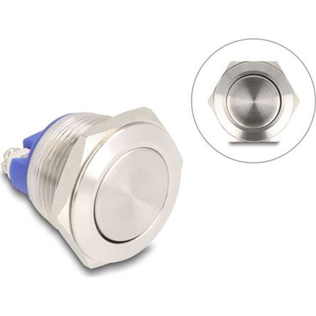 DELOCK Drucktaster zum Einbau 19 mm 2 x Schraubkl.Taster fla