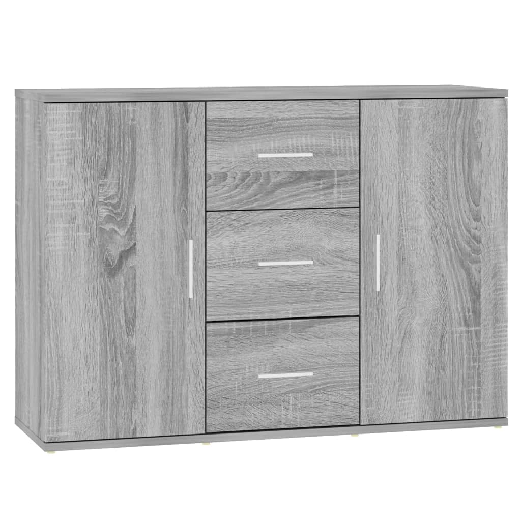 szürke sonoma színű szerelt fa tálalószekrény 91x29,5x65 cm (823348)