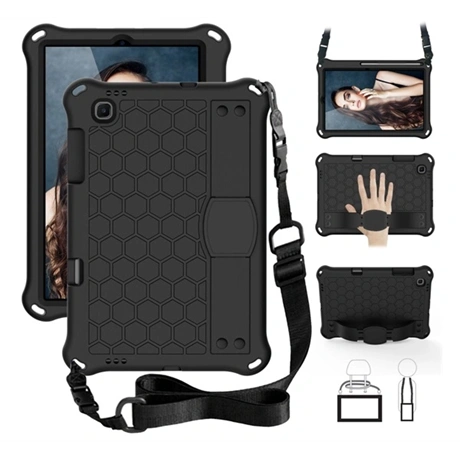 Defender szilikon telefonvédő (ütésállóság, kitámasztó, méhsejt + kézpánt, vállpánt) FEKETE SamsungGalaxy Tab S6 Lite 10.4 LTE (SM-P625) 2024 / Galaxy Tab S6 Lite 10.4 WIFI (SM-P620) 2024 "Gigapack cs (GP-99493)