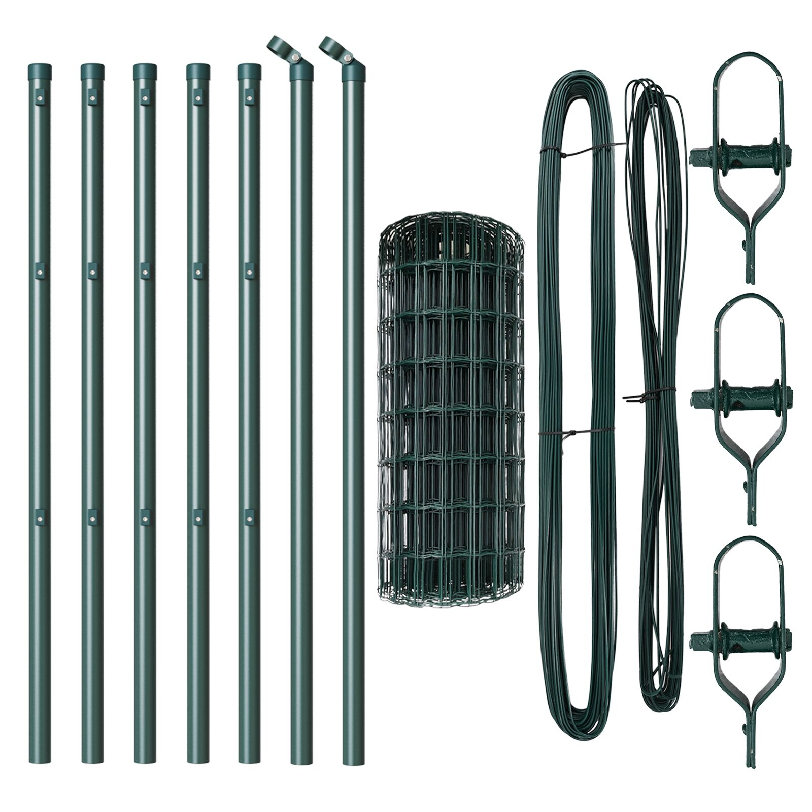 Euro Kert 7 Oszloppal 0.6x10 m Horganyzott Acél Zöld (3350280)