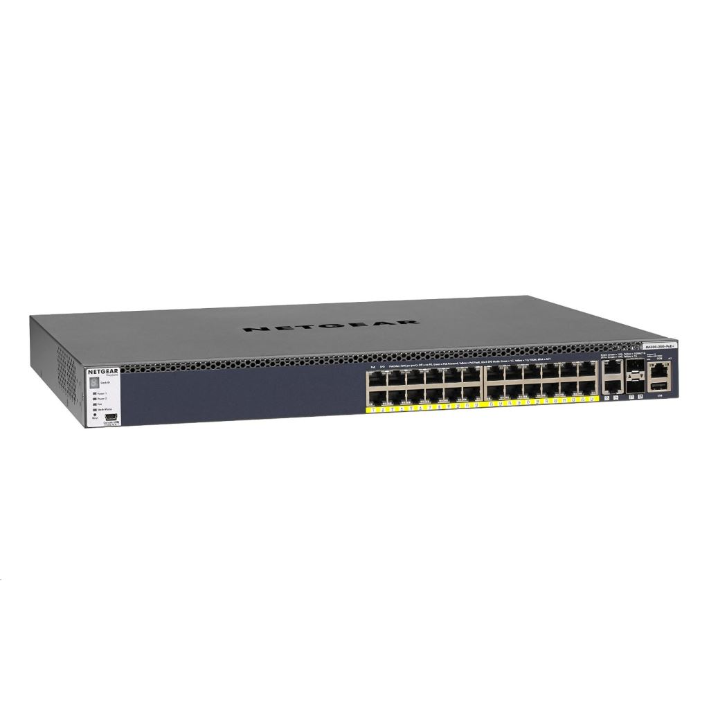NETGEAR M4300-28G-PoE+ Riadený L2/L3/L4 10G Ethernet (100/1000/10000) Podpora napájania cez Ethernet (PoE) 1U Čierna (GSM4328PA-100NES)