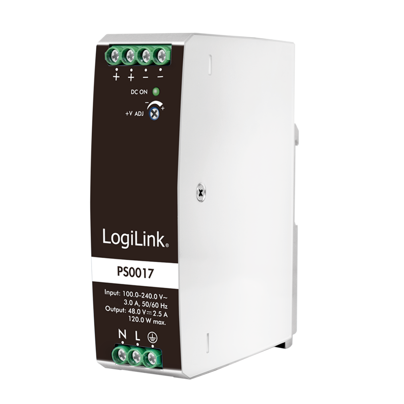 Logilink DIN-sínes tápegység 120 W / 48 V (PS0017) (PS0017)