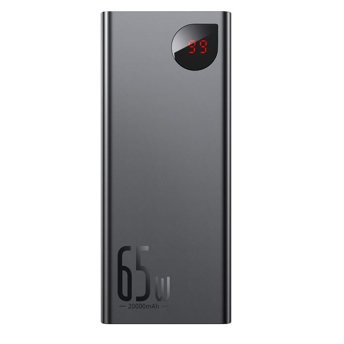Baseus Adaman Metal 20000mAh PD QC 3.0 65W, 2xUSB + USB-C + micro USB Powerbank fekete (PPIMDA-D01) (PPIMDA-D01)