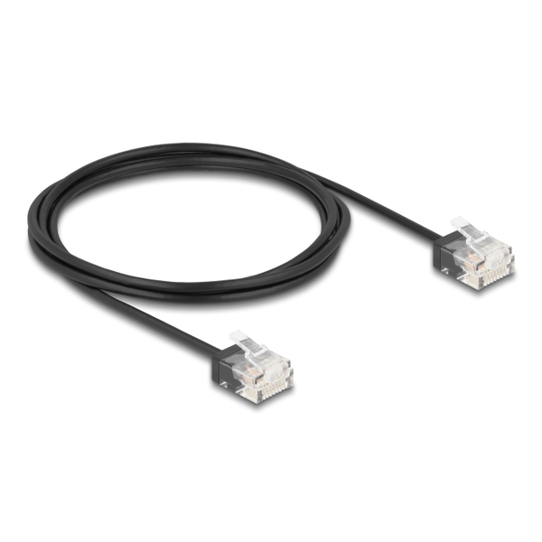 Delock RJ45 Netzwerkkabel Cat.6 UTP Ultra Slim 2 m schwarz mit kurzen Steckern
