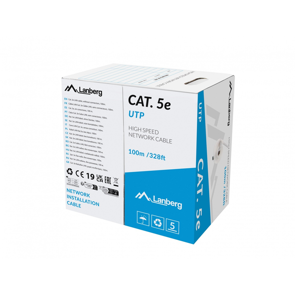 Lanberg LCU5-12CU U/UTP Cat5E Patch kábel 100m - Szürke