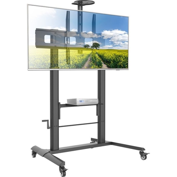 Techly ICA-TR230 mueble y soporte para dispositivo multimedia Negro Panel plano Carro multimedia