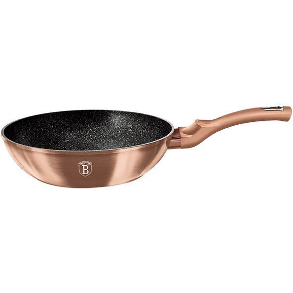 BerlingerHaus Rosegold Metallic Line wok márvány felülettel 28cm (BH-1512)