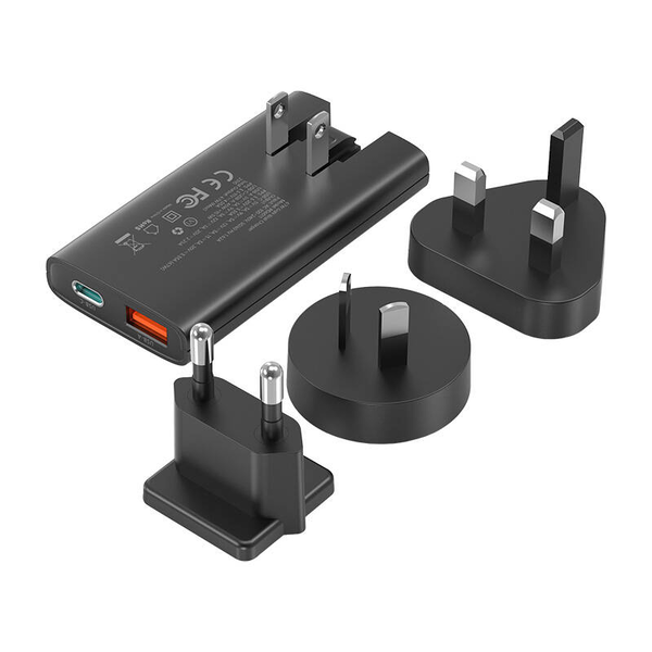 USB-C/USB-A адаптер, Choetech, 67W, черен