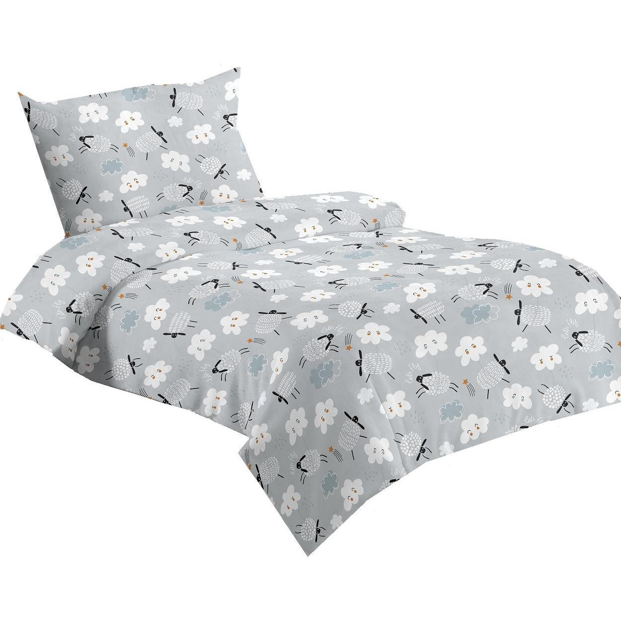 Jahu Sheets microfiber 140 × 200 + 70 × 90 cm - Sheep grey (N/A)