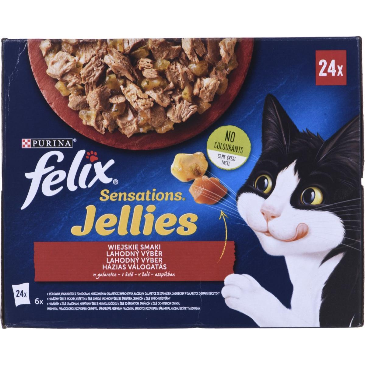 Felix Sensations Jellies Házias Válogatás Aszpikban Nedves Macskaeledel 24 X 85 G (12450220)