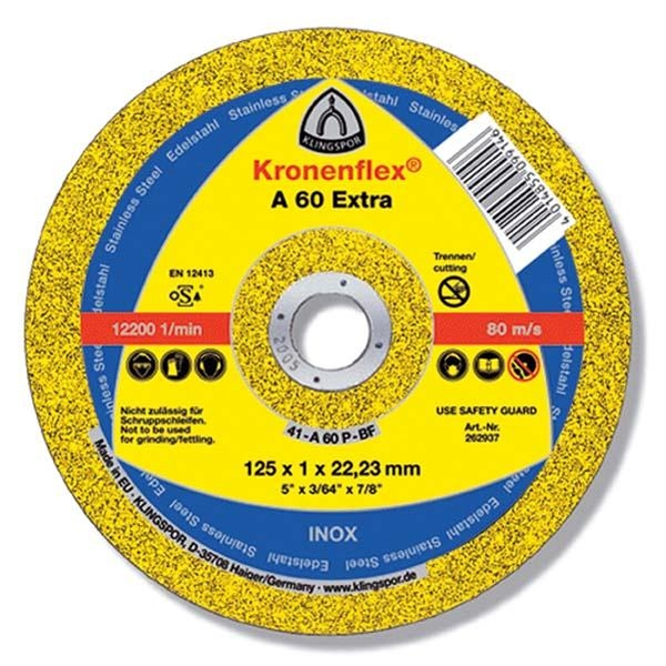  Klingspor Tarcza do metalu płaska A 60 Extra 125x22x1,0mm 262937