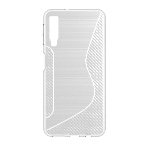Szilikon telefonvédő (S-line, karbon minta) ÁTLÁTSZÓ [Samsung Galaxy A7 (2018) SM-A750F] (5996457828654)