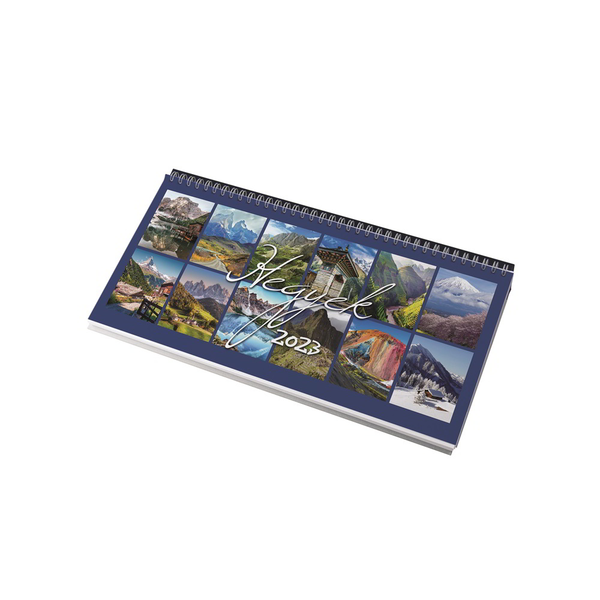 Realsystem Hegyek 320x155mm 2023 Asztali naptár - Bordó