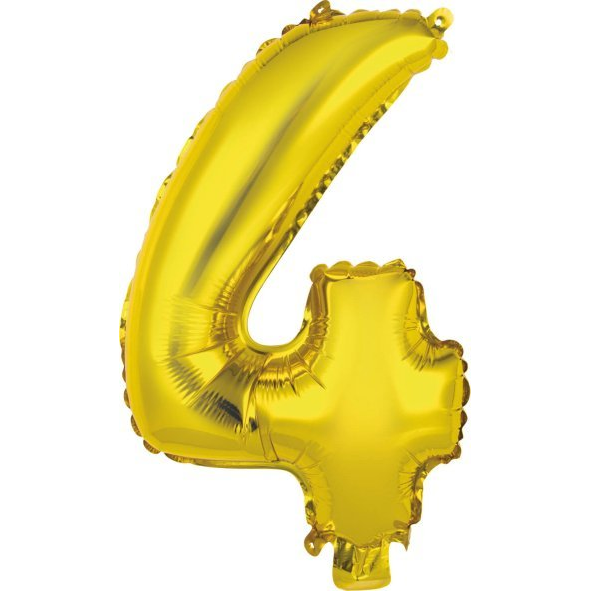 Szám Fólia Lufi - 45 cm, 4-es, Arany (615928)