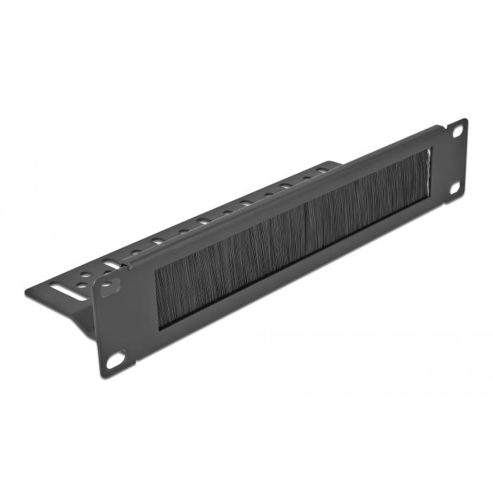 Delock 10” hálózati szekrényekhez kábelkezelő kefesorral, kábelrögzítővel 1U fekete (66845) (delock66845)