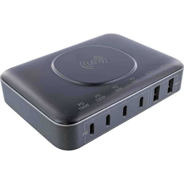 InLine 31517K mobiltelefon töltő Univerzális Fekete Váltakozó áram Vezeték nélkül tölthető Gyorstöltés Beltéri