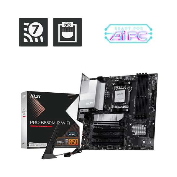 MSI PRO B850M-P WIFI AMD B850 Socket AM5 Micro ATX