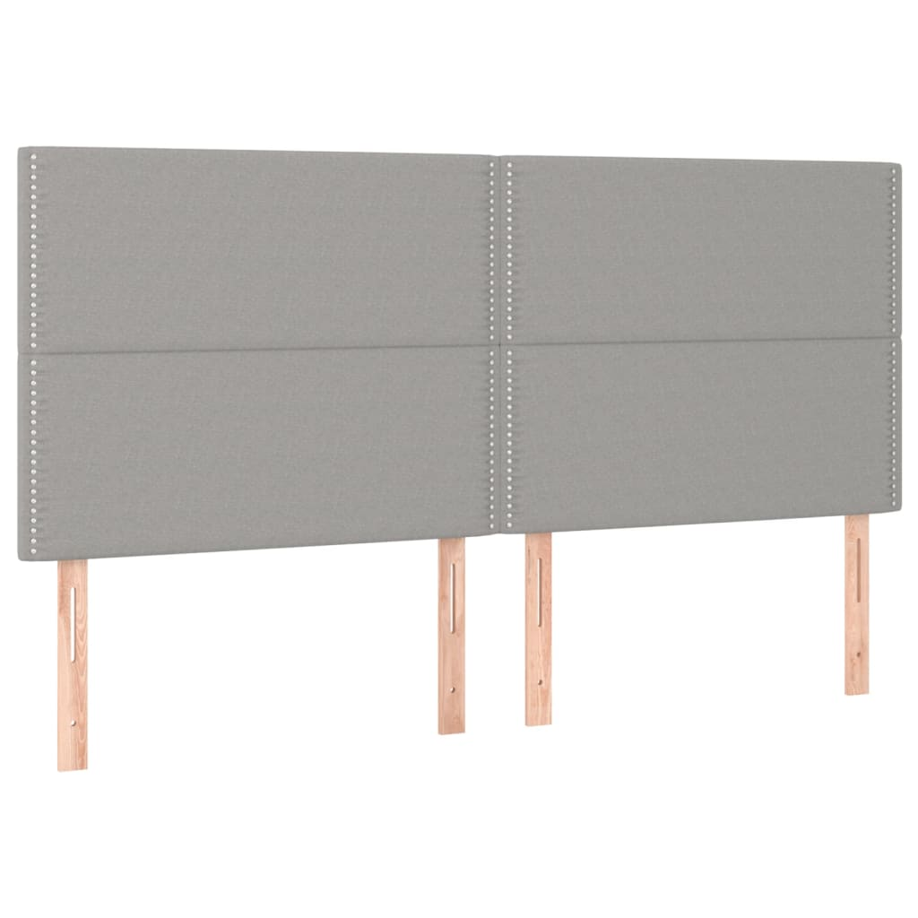 4 db világosszürke szövet fejtámla 80 x 5 x 78/88 cm (3116198)