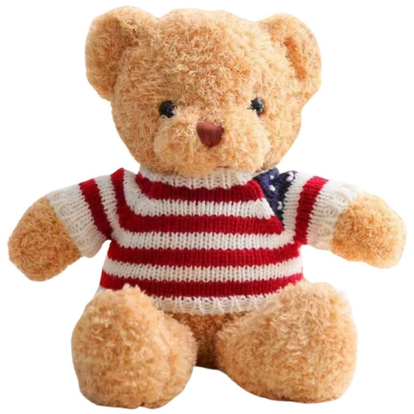 Plüss Kabala Ölelnivaló Játék Maci Csíkos Pólóban Krémszínű 32cm – 22422