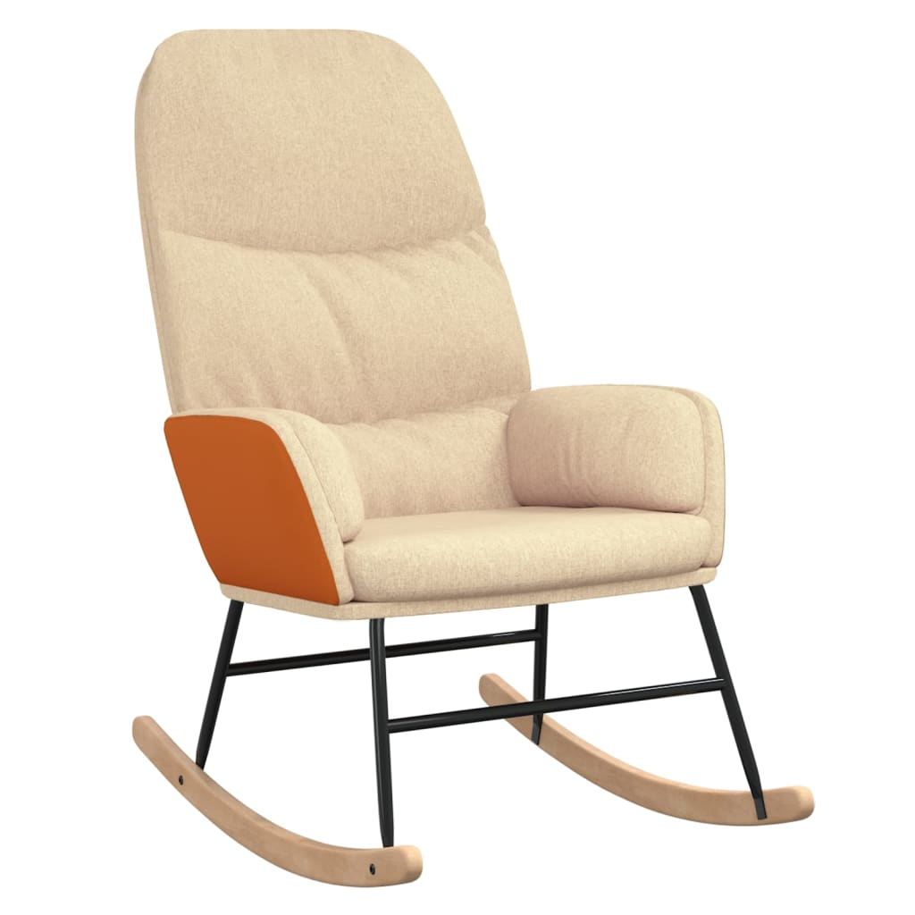 krémfehér szövet hintaszék (341044)