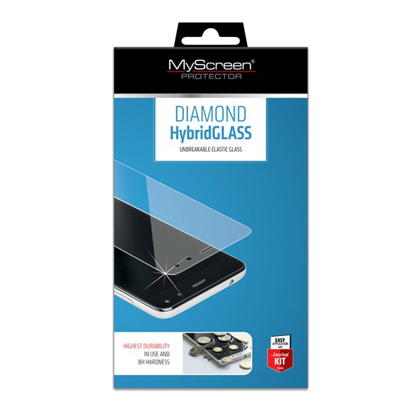 Стъкло за защита на екрана MYSCREEN HYBRIDGLASS (гъвкаво, устойчиво на надраскване, удароустойчиво, 0,15 mm, 8H, НЕ извито) ПРОЗРАЧНО [Alcatel 1S (2020) OT-5028D]